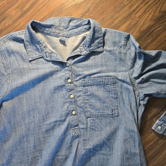 OLD NAVY 100% Cotton Blue Chambray Shirt Dress NWOT/SIZE XL - Picture 3 of 8